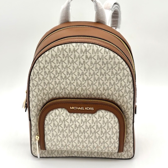 Michael Kors Jaycee Medium Logo Backpack in Vanilla - Picture 1 of 13